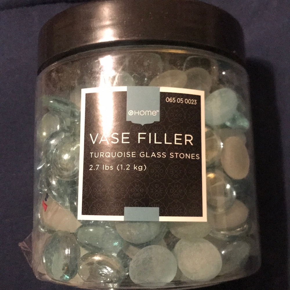 Glass blue and white Vase-Fillers NEVER BEEN USED